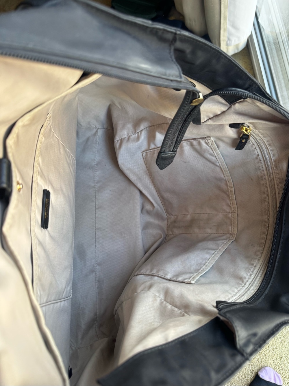 Tumi Black Nylon Tote with Gold Accents - Picture 7 of 8